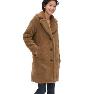Gap Brown Sherpa Teddy Overcoat Coat XS